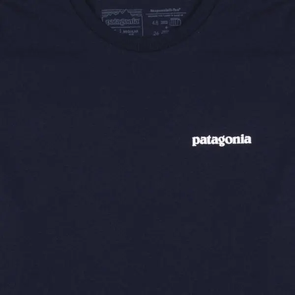 Patagonia P-6 Logo Responsibili Tee Classic Navy - Image 3