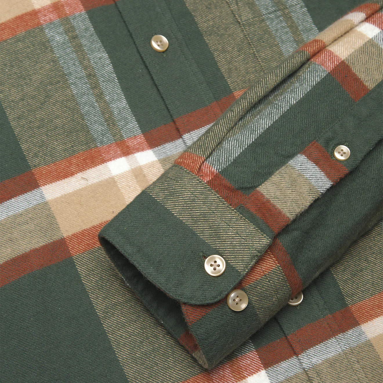 Portuguese Flannel Farm Shirt Green / Orange - Image 3