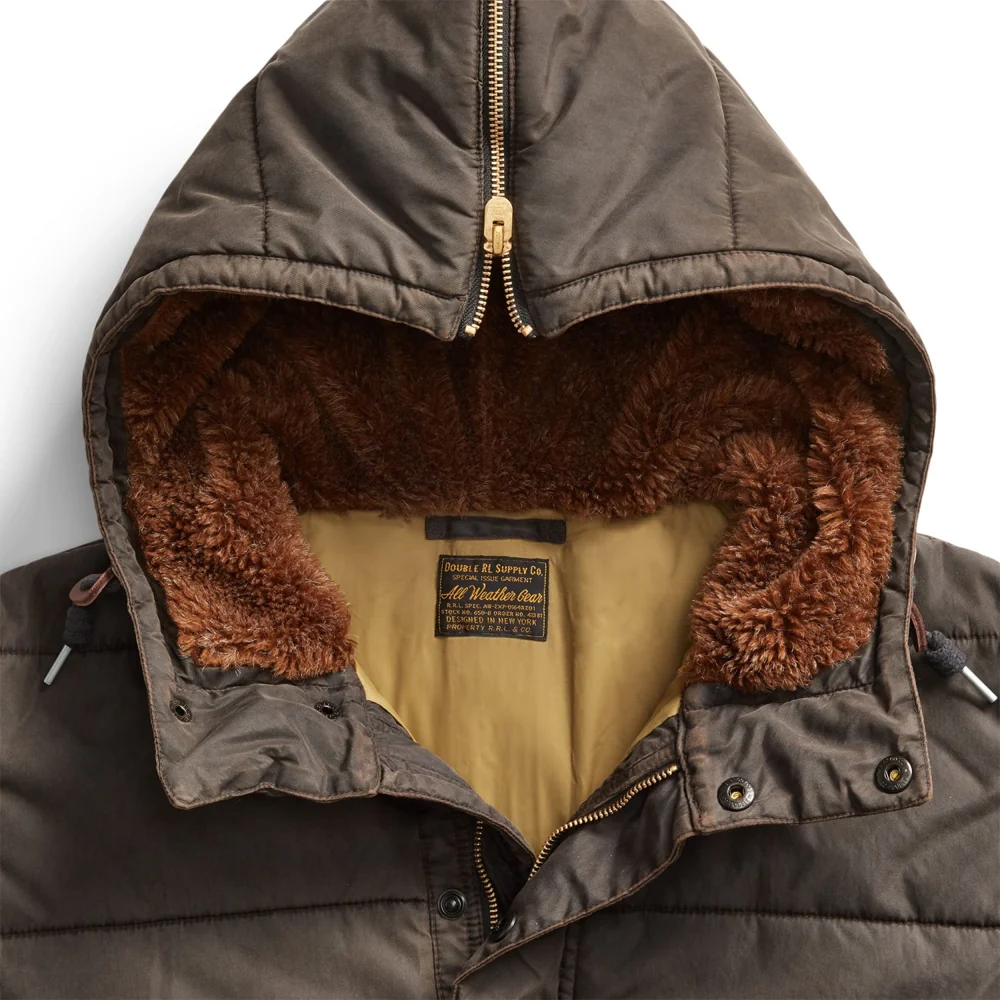 RRL by Ralph Lauren Coated Twill Parka Vintage Black - Image 4