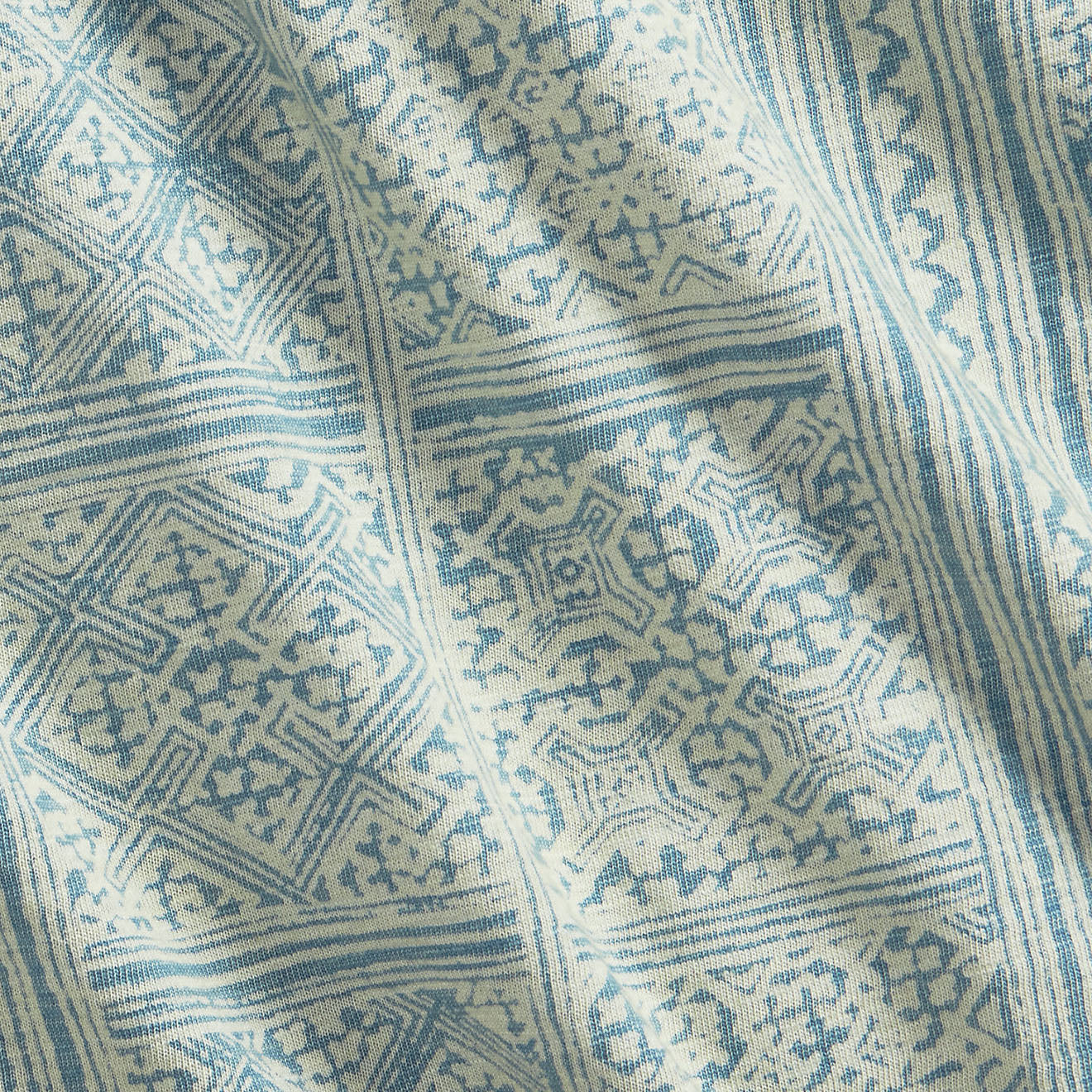 RRL by Ralph Lauren Print Indigo Jersey Camp Shirt Indigo/Cream - Image 4